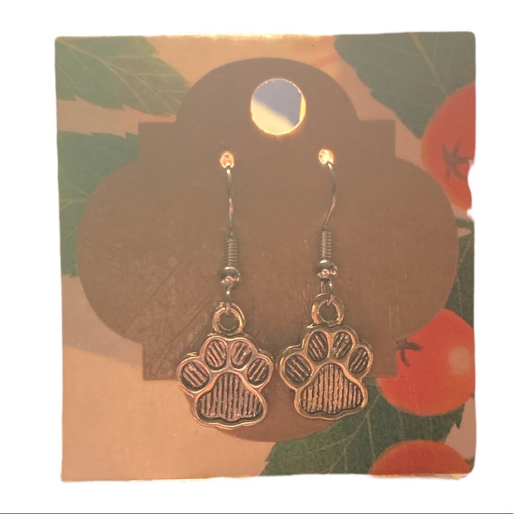 Homemade Paw Print Earrings with Backings 🐾